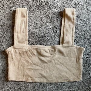 Fashion Nova Tan Ribbed Tank Top